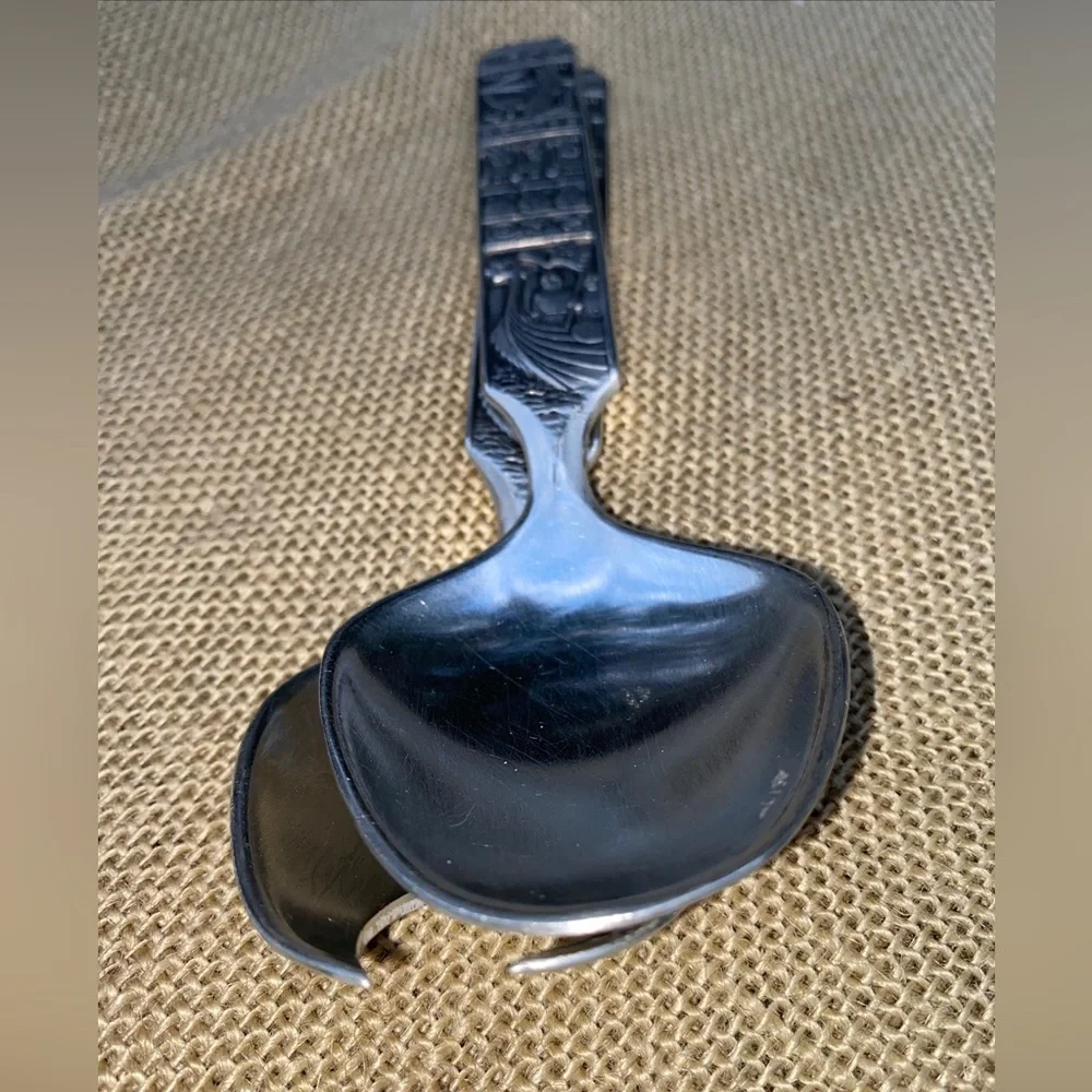 KONGE TINN Rare Vintage Salad set Norwegian pewter Salatsett - Picture 12 of 17